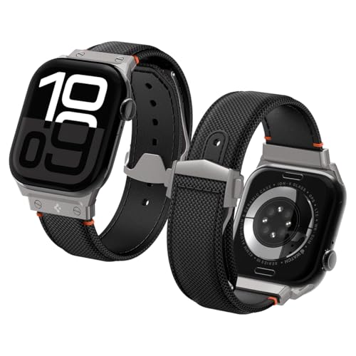 Spigen Classic Fit Armband Entwickelt für Apple Watch Ultra 2/1 49mm, Serie 10 46mm, 9/8/7 45mm, SE2/SE/6/5/4 44mm, 3/2/1 42mm - Schwarz Spigen Classic Fit Armband Entwickelt für Apple Watch Ultra 2/1 49mm, Serie 10 46mm, 9/8/7 45mm, SE2/SE/6/5/4 44mm, 3/2/1 42mm - Schwarz von Spigen