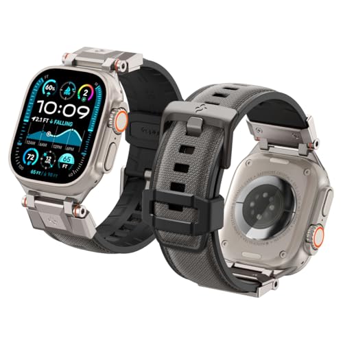 Spigen Dura Pro Armor Armband Entwickelt für Apple Watch Ultra 2/1 49mm, Serie 10 46mm und Serie 9/8/7/6/5/4/SE 45mm,44mm Ersatzarmband mit Metallverbinder - Grau Spigen Dura Pro Armor Armband Entwickelt für Apple Watch Ultra 2/1 49mm, Serie 10 46mm und Serie 9/8/7/6/5/4/SE 45mm,44mm Ersatzarmband mit Metallverbinder - Grau von Spigen