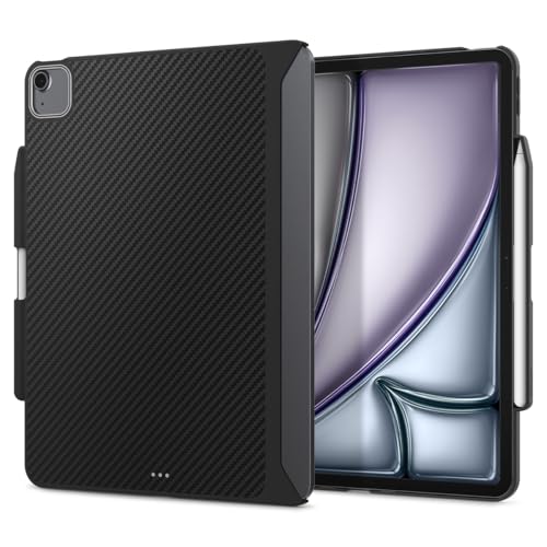 Spigen Enzo Aramid Hülle Kompatibel mit iPad Air 7. M3 (2025) / 6. M2 (2024) / 5. (2022) / 4. Generation (2020) 11 Zoll und 10.9 Zoll Case mit Magnetring - Schwarz von Spigen