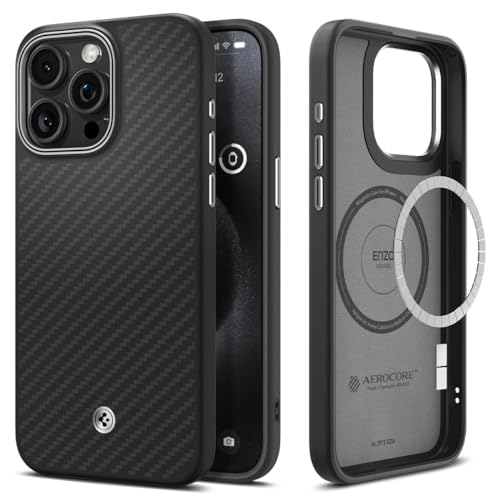 Spigen Enzo Aramid MagFit Hülle Kompatibel mit iPhone 15 Pro Max Kompatibel mit MagSafe -Matte Black Spigen Enzo Aramid MagFit Hülle Kompatibel mit iPhone 15 Pro Max Kompatibel mit MagSafe -Matte Black von Spigen