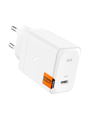 Spigen GaN 651 65W PPS USB C Schnellladegerät Super Fast Charging 2.0 für Galaxy Book 2 3 Pro 360 MacBook Air Pro Steam Deck USB Typ C Laptop Ladeadapter – Weiß (Kabel enthalten) von Spigen