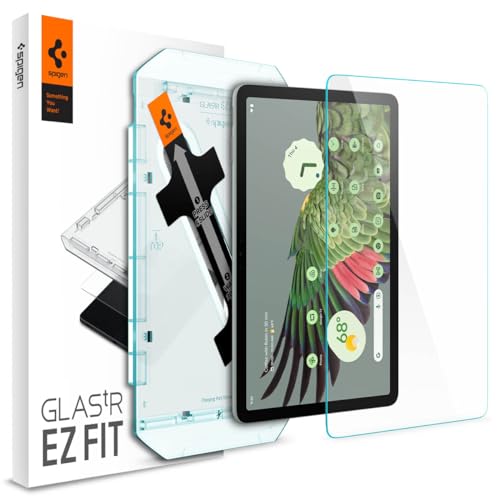 Spigen Glas.tR EZ Fit Schutzfolie kompatibel mit Google Pixel Tablet, 10.95 Zoll, Schablone für Installation, Kristallklar, Kratzfest, 9H Härte Folie von Spigen