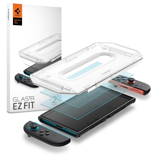 Spigen Glas.tR EZ Fit Schutzfolie kompatibel mit Nintendo Switch 2, 2 Stück, Schablone für Installation, Kristallklar, Kratzfest, 9H Härte Folie Spigen Glas.tR EZ Fit Schutzfolie kompatibel mit Nintendo Switch 2, 2 Stück, Schablone für Installation, Kristallklar, Kratzfest, 9H Härte Folie von Spigen