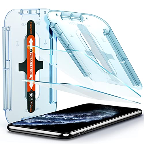 Spigen Glas.tR EZ Fit Schutzfolie kompatibel mit iPhone 11 Pro, iPhone XS, iPhone X, 2 Stück, Kratzfest, 9H Härte Folie von Spigen