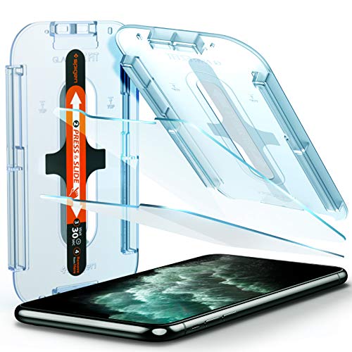 Spigen Glas.tR EZ Fit Schutzfolie kompatibel mit iPhone 11 Pro Max, iPhone XS Max, 2 Stück, Kratzfest, 9H Härte Folie von Spigen