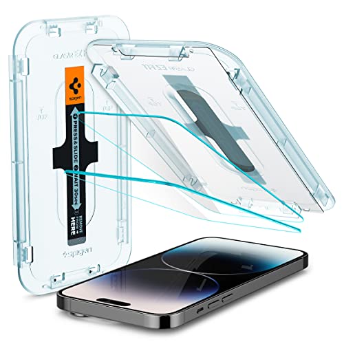 Spigen Glas.tR EZ Fit Schutzfolie kompatibel mit iPhone 14 Pro, 2 Stück, Kratzfest, 9H Härte Folie Spigen Glas.tR EZ Fit Schutzfolie kompatibel mit iPhone 14 Pro, 2 Stück, Kratzfest, 9H Härte Folie von Spigen