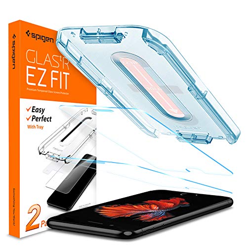 Spigen Glas.tR EZ Fit Schutzfolie kompatibel mit iPhone 8 Plus, iPhone 7 Plus, 2 Stück, Kratzfest, 9H Härte Folie von Spigen