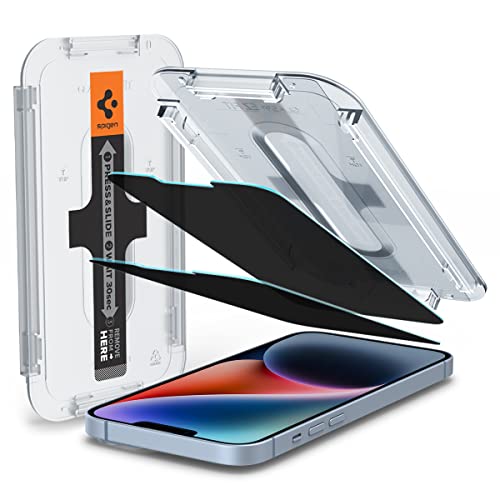 Spigen Glas.tR EZ Fit Sichtschutz Schutzfolie kompatibel mit iPhone 14 Plus, iPhone 13 Pro Max, 2 Stück, Privacy Schutz, Kratzfest, 9H Härte Folie Spigen Glas.tR EZ Fit Sichtschutz Schutzfolie kompatibel mit iPhone 14 Plus, iPhone 13 Pro Max, 2 Stück, Privacy Schutz, Kratzfest, 9H Härte Folie von Spigen