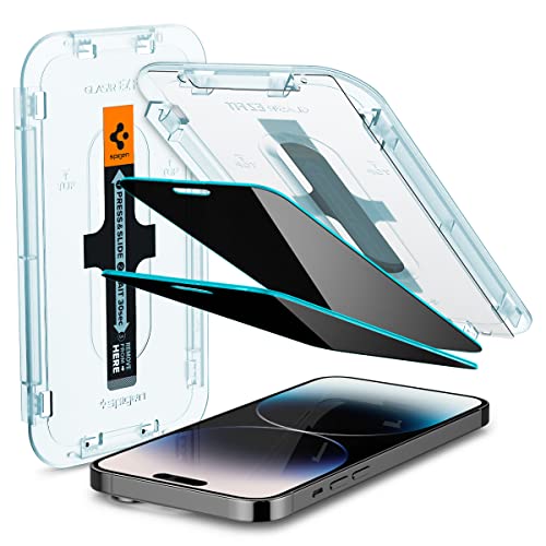 Spigen Glas.tR EZ Fit Sichtschutz Schutzfolie kompatibel mit iPhone 14 Pro, 2 Stück, Privacy Schutz, Kratzfest, 9H Härte Folie Spigen Glas.tR EZ Fit Sichtschutz Schutzfolie kompatibel mit iPhone 14 Pro, 2 Stück, Privacy Schutz, Kratzfest, 9H Härte Folie von Spigen