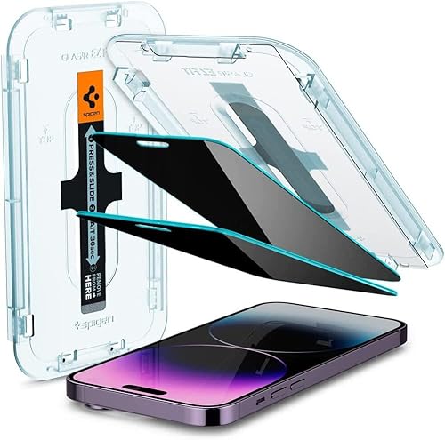 Spigen Glas.tR EZ Fit Sichtschutz Schutzfolie kompatibel mit iPhone 14 Pro Max, 2 Stück, Privacy Schutz, Kratzfest, 9H Härte Folie Spigen Glas.tR EZ Fit Sichtschutz Schutzfolie kompatibel mit iPhone 14 Pro Max, 2 Stück, Privacy Schutz, Kratzfest, 9H Härte Folie von Spigen