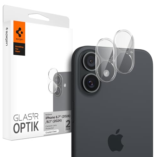 Spigen Glas.tR Optik Kameraschutz kompatibel mit iPhone 16, iPhone 16 Plus, 2 Stück, Transparent, Anti-Kratzer, 9H Härte Schutzfolie Spigen Glas.tR Optik Kameraschutz kompatibel mit iPhone 16, iPhone 16 Plus, 2 Stück, Transparent, Anti-Kratzer, 9H Härte Schutzfolie von Spigen