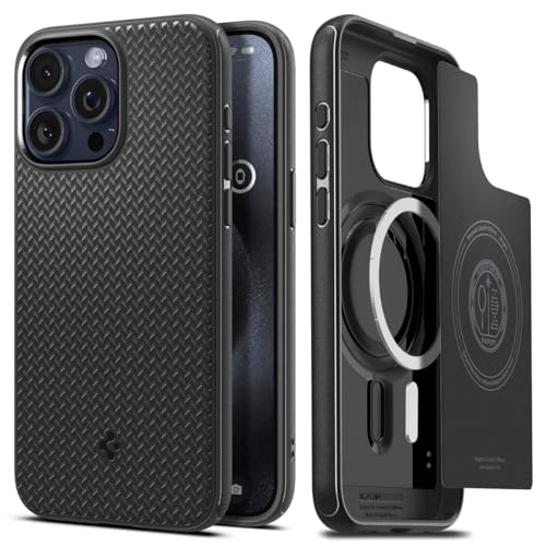 Spigen Hülle für iPhone 15 Pro Max Mag Armor MagFit Kompatibel mit MagSafe -Schwarz von Spigen