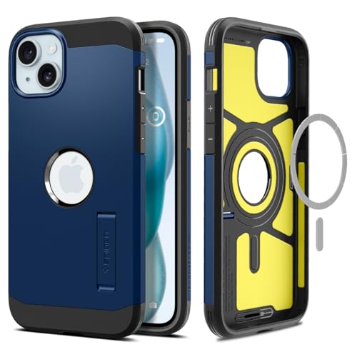 Spigen Hülle für iPhone 15 Tough Armor MagFit Kompatibel mit MagSafe -Navy Blue von Spigen