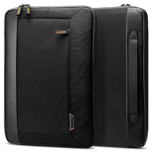 Spigen Klasden Laptop Hülle Tasche 14-16 Zoll, Wasserdicht Laptoptasche Schutzhülle für Apple MacBook Air/Pro M2 / M3, Samsung, ASUS, Acer, Dell, HP, Lenovo - Inklusive Handschlaufe - Schwarz von Spigen