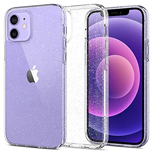 Spigen Liquid Crystal Glitter Hülle Kompatibel mit iPhone 12 Pro und Kompatibel mit iPhone 12 -Crystal Quartz von Spigen