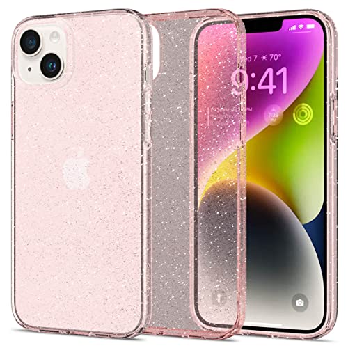 Spigen Liquid Crystal Glitter Hülle Kompatibel mit iPhone 14 -Rose Quartz von Spigen