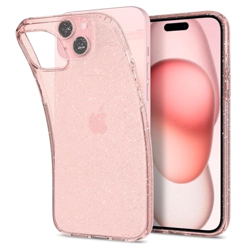 Spigen Liquid Crystal Glitter Hülle Kompatibel mit iPhone 15 Plus -Rose Quartz von Spigen