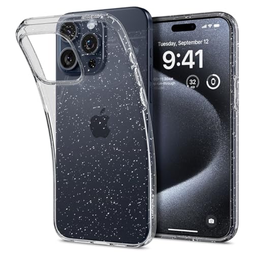 Spigen Liquid Crystal Glitter Hülle Kompatibel mit iPhone 15 Pro -Crystal Quartz von Spigen