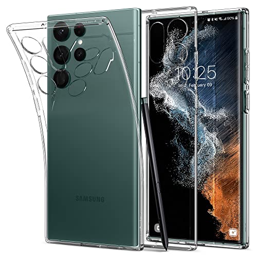 Spigen Liquid Crystal Hülle Kompatibel mit Samsung Galaxy S22 Ultra -Crystal Clear von Spigen