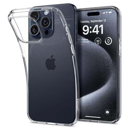 Spigen Liquid Crystal Hülle Kompatibel mit iPhone 15 Pro -Crystal Clear von Spigen