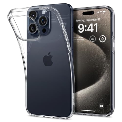 Spigen Liquid Crystal Hülle Kompatibel mit iPhone 15 Pro Max -Crystal Clear von Spigen