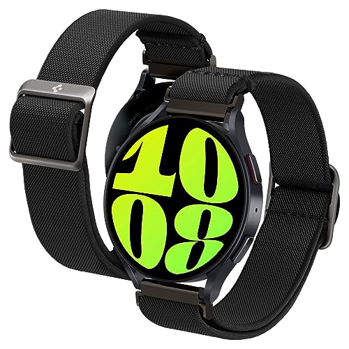 Spigen Lite Fit Armband Kompatibel mit Galaxy Watch 7 40mm/44mm (2024) | FE (2024) | 6/6 Classic | 5/5 Pro | 4/4 Classic und alle Smartwatches mit 20mm Breite - Schwarz von Spigen