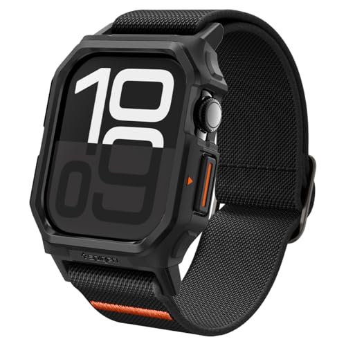 Spigen Lite Fit Pro Hülle mit Armband Kompatibel mit Apple Watch 10 42mm (2024) - Matt Schwarz von Spigen