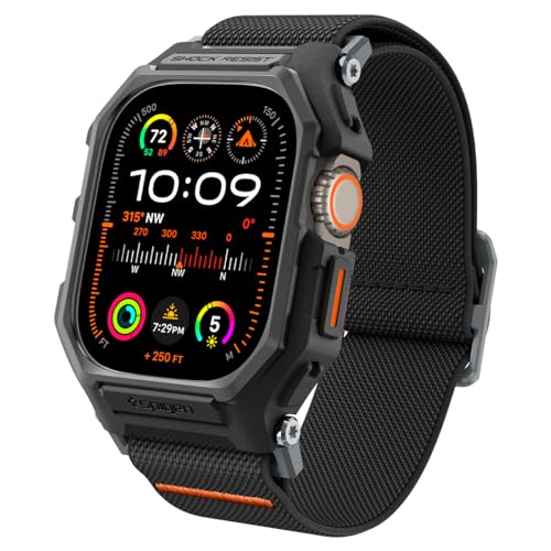 Spigen Lite Fit Pro Hülle mit Armband Kompatibel mit Apple Watch Ultra 2 (2023) / Ultra (2022) 49mm - Matt Schwarz von Spigen