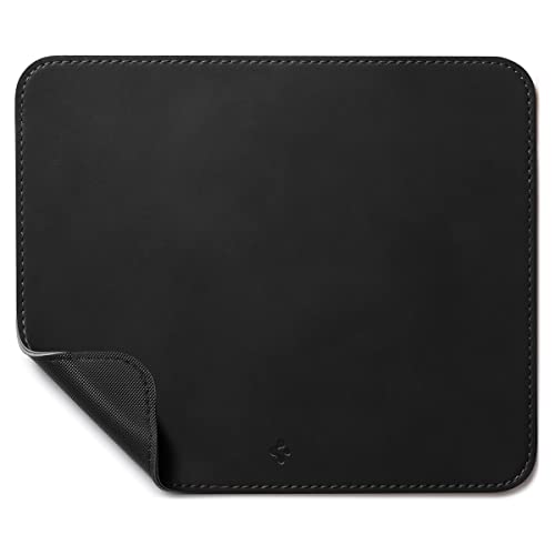 Spigen Mauspad aus Velo Vegan PU Leder Gaming Mousepad mit Anti-Rutsch-Gummimatte - Schwarz von Spigen