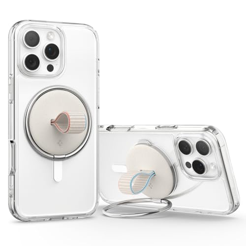 Spigen O-Mag MagFit MagSafe Ring, Handy Magnet Halterung【Langlebiges Nylon Material】Kompatibel mit iPhone 16/15/14/13 Pro Max, MagSafe Hülle für Samsung Galaxy S25, iPhone 16e, Pixel 9a - Wüste Beige von Spigen