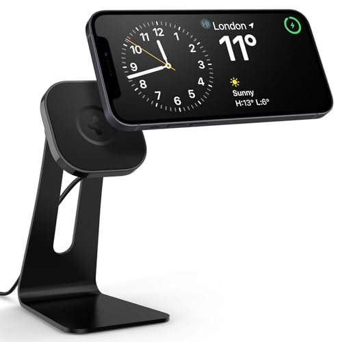Spigen OneTap Pro MagFit für MagSafe Ständer (Kompatibel mit iOS 17 Standby Mode), Kabellose Ladegerät für MagSafe, Induktive Ladestation für iPhone 15, 14, 13, 12, AirPod Pro 1/2, AirPod 3 von Spigen