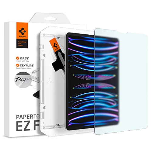 Spigen PaperTouch EZ Fit kompatibel mit iPad Pro 11 Zoll M2 (2022), iPad Pro 11 Zoll (2021/2020/2018), iPad Air 5 10.9 Zoll (2022), iPad Air 4 (2020), Papier Textur, Matt, 9H Härte von Spigen