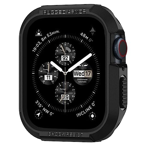 Spigen Rugged Armor Hülle Kompatibel mit Apple Watch Serie 7 41mm 6 SE 5 4 40mm - Schwarz von Spigen