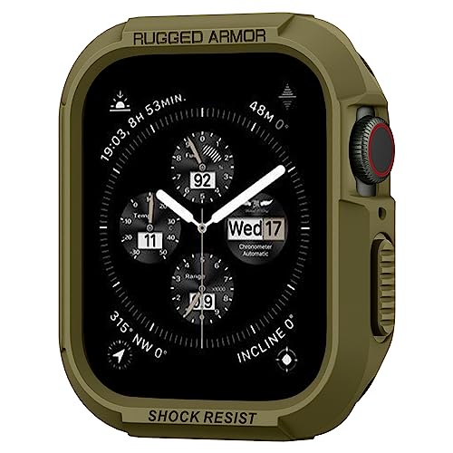 Spigen Rugged Armor Hülle Kompatibel mit Apple Watch Serie 9/8/7(45mm) 6/5/SE(44mm) - Olivgrün von Spigen