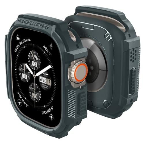 Spigen Rugged Armor Hülle Kompatibel mit Apple Watch Ultra 2 (2023) / Ultra (2022) 49mm - Abyss Green von Spigen