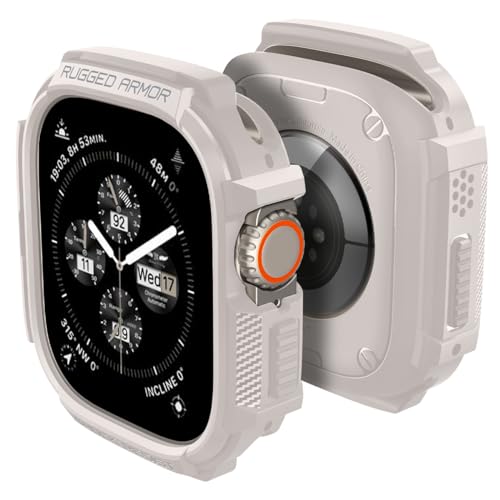 Spigen Rugged Armor Hülle Kompatibel mit Apple Watch Ultra 2 (2023) / Ultra (2022) 49mm - Dünenbeige von Spigen