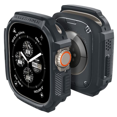 Spigen Rugged Armor Hülle Kompatibel mit Apple Watch Ultra 2 (2023) / Ultra (2022) 49mm - Dunkel Grau von Spigen