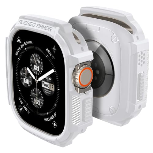 Spigen Rugged Armor Hülle Kompatibel mit Apple Watch Ultra 2 (2023) / Ultra (2022) 49mm - Weiß von Spigen