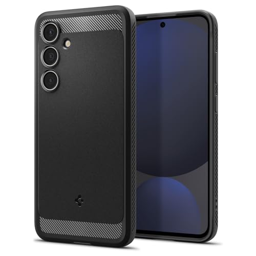 Spigen für Samsung Galaxy S24 FE Hülle [Fallschutz in Militärqualität] Rugged Armor Handyhülle Samsung S24 FE -Mattschwarz von Spigen