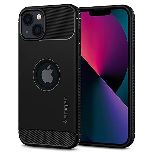 Spigen Rugged Armor Hülle Kompatibel mit iPhone 13 -Matte Black von Spigen