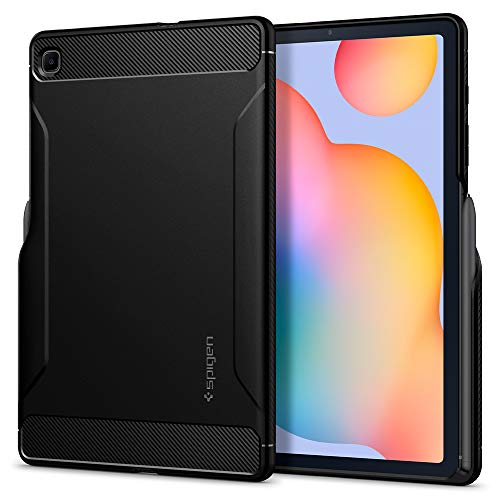 Spigen Rugged Armor Hülle mit Stifthalter Kompatibel mit Samsung Galaxy Tab S6 Lite 2022/2020 - Schwarz von Spigen
