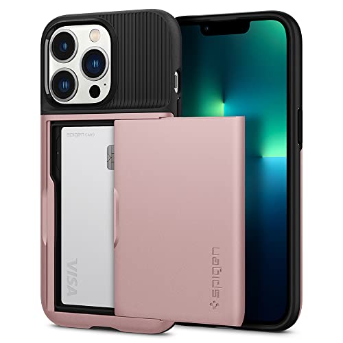 Spigen Slim Armor CS Hülle Kompatibel mit iPhone 13 Pro Kartenfach -Rose Gold von Spigen