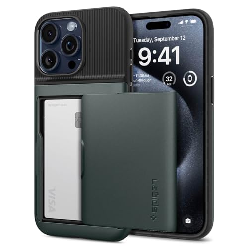 Spigen Slim Armor CS Hülle Kompatibel mit iPhone 15 Pro -Abyss Green von Spigen