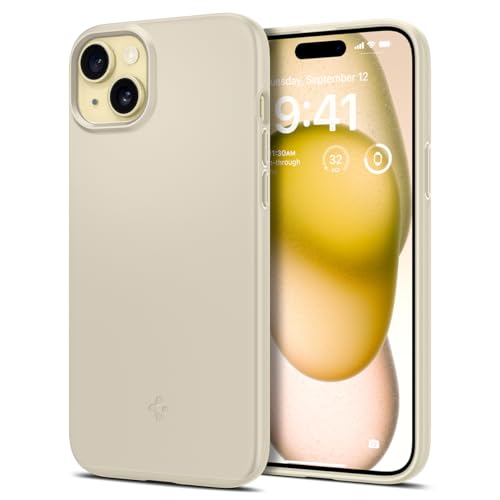 Spigen Thin Fit Hülle Kompatibel mit iPhone 15 -Mute Beige von Spigen