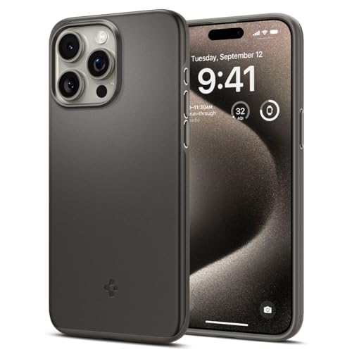 Spigen Thin Fit Hülle Kompatibel mit iPhone 15 Pro Max -Gunmetal von Spigen