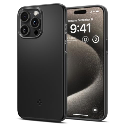 Spigen Thin Fit Hülle Kompatibel mit iPhone 15 Pro Max -Schwarz von Spigen