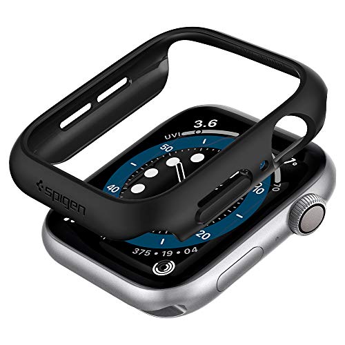 Spigen Thin Fit Hülle kompatibel mit Apple Watch Serie 6 SE 5 4 44mm - Schwarz von Spigen