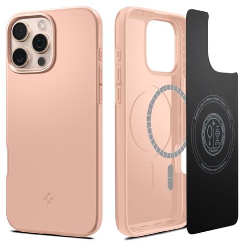 Spigen Thin Fit MagFit Hülle für iPhone 16 Pro Max, Kompatibel mit MagSafe Zubehör -Rose Titanium Spigen Thin Fit MagFit Hülle für iPhone 16 Pro Max, Kompatibel mit MagSafe Zubehör -Rose Titanium von Spigen
