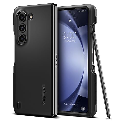 Spigen Thin Fit P Hülle Kompatibel mit Samsung Galaxy Z Fold 5 -Schwarz (S Pen Nicht inklusiv) von Spigen