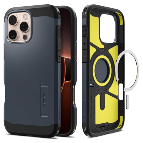 Spigen Tough Armor (AI) MagFit Hülle für iPhone 16 Pro, Kompatibel mit MagSafe Zubehör -Metal Slate von Spigen
